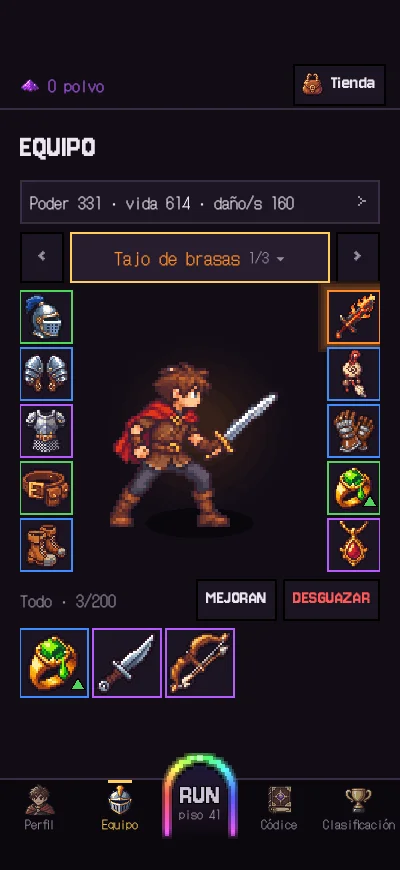 Los equipos guardados