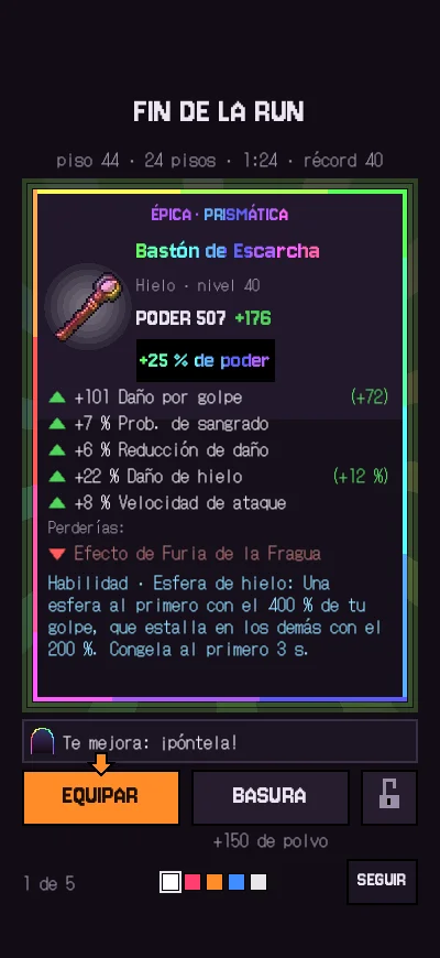 El final de la run · Ahora
